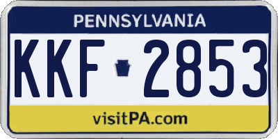 PA license plate KKF2853