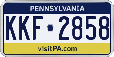 PA license plate KKF2858