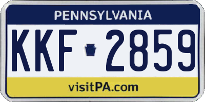 PA license plate KKF2859