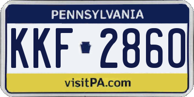 PA license plate KKF2860