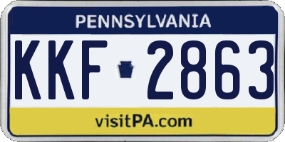 PA license plate KKF2863