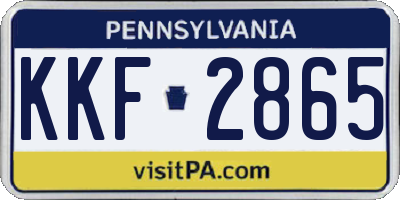 PA license plate KKF2865