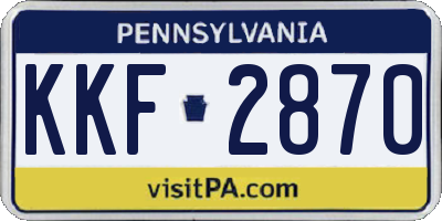 PA license plate KKF2870