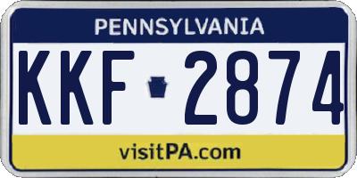 PA license plate KKF2874