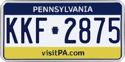 PA license plate KKF2875