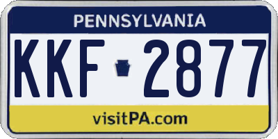PA license plate KKF2877