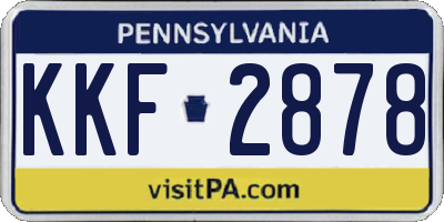PA license plate KKF2878
