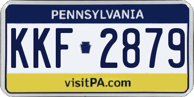 PA license plate KKF2879