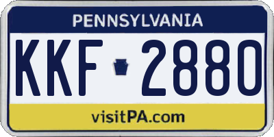 PA license plate KKF2880