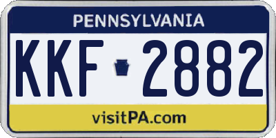 PA license plate KKF2882