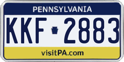PA license plate KKF2883