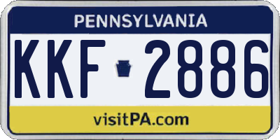 PA license plate KKF2886