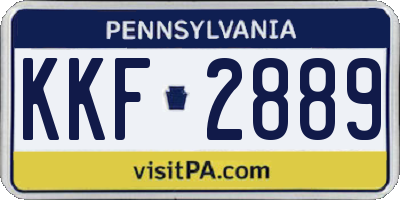 PA license plate KKF2889