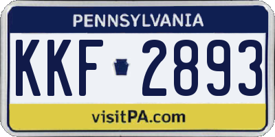 PA license plate KKF2893
