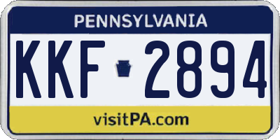 PA license plate KKF2894