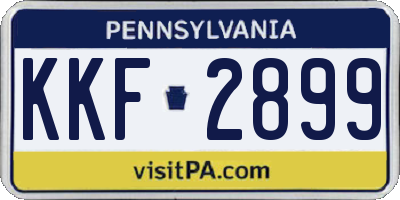 PA license plate KKF2899