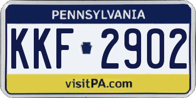 PA license plate KKF2902