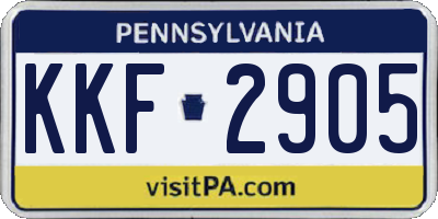 PA license plate KKF2905