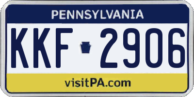 PA license plate KKF2906