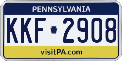 PA license plate KKF2908