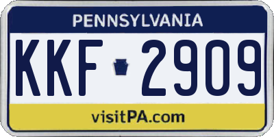 PA license plate KKF2909