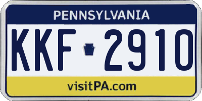 PA license plate KKF2910