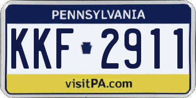 PA license plate KKF2911