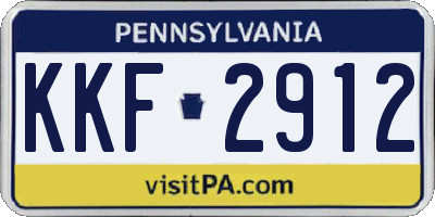 PA license plate KKF2912
