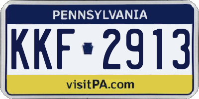 PA license plate KKF2913