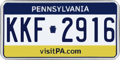 PA license plate KKF2916