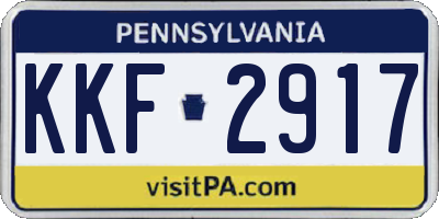 PA license plate KKF2917