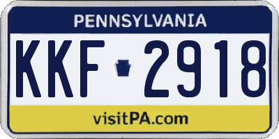PA license plate KKF2918