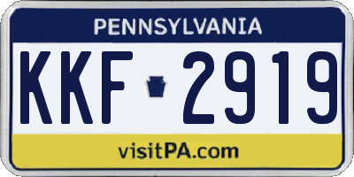 PA license plate KKF2919