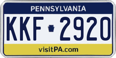 PA license plate KKF2920
