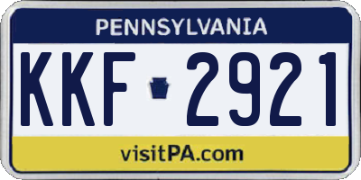 PA license plate KKF2921
