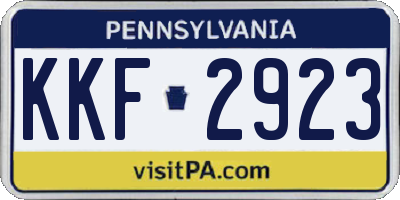 PA license plate KKF2923