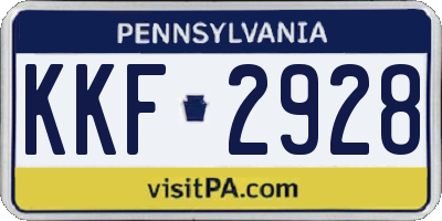 PA license plate KKF2928