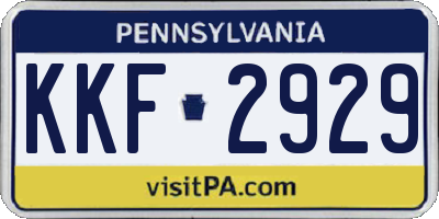 PA license plate KKF2929