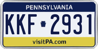 PA license plate KKF2931