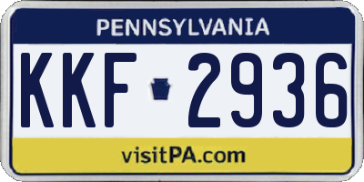 PA license plate KKF2936