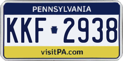 PA license plate KKF2938