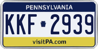 PA license plate KKF2939