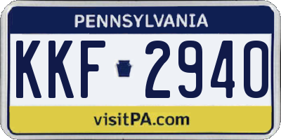 PA license plate KKF2940