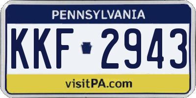 PA license plate KKF2943