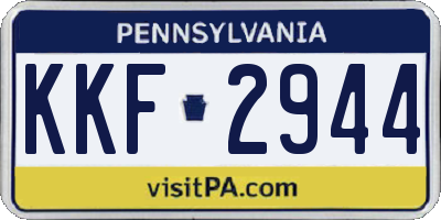 PA license plate KKF2944