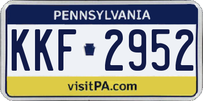 PA license plate KKF2952