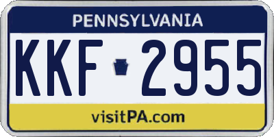 PA license plate KKF2955