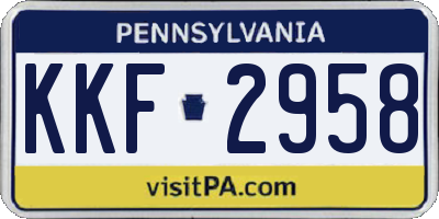 PA license plate KKF2958