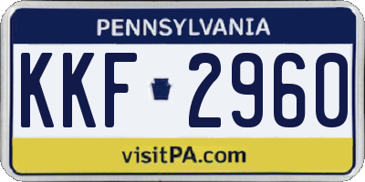 PA license plate KKF2960