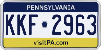 PA license plate KKF2963